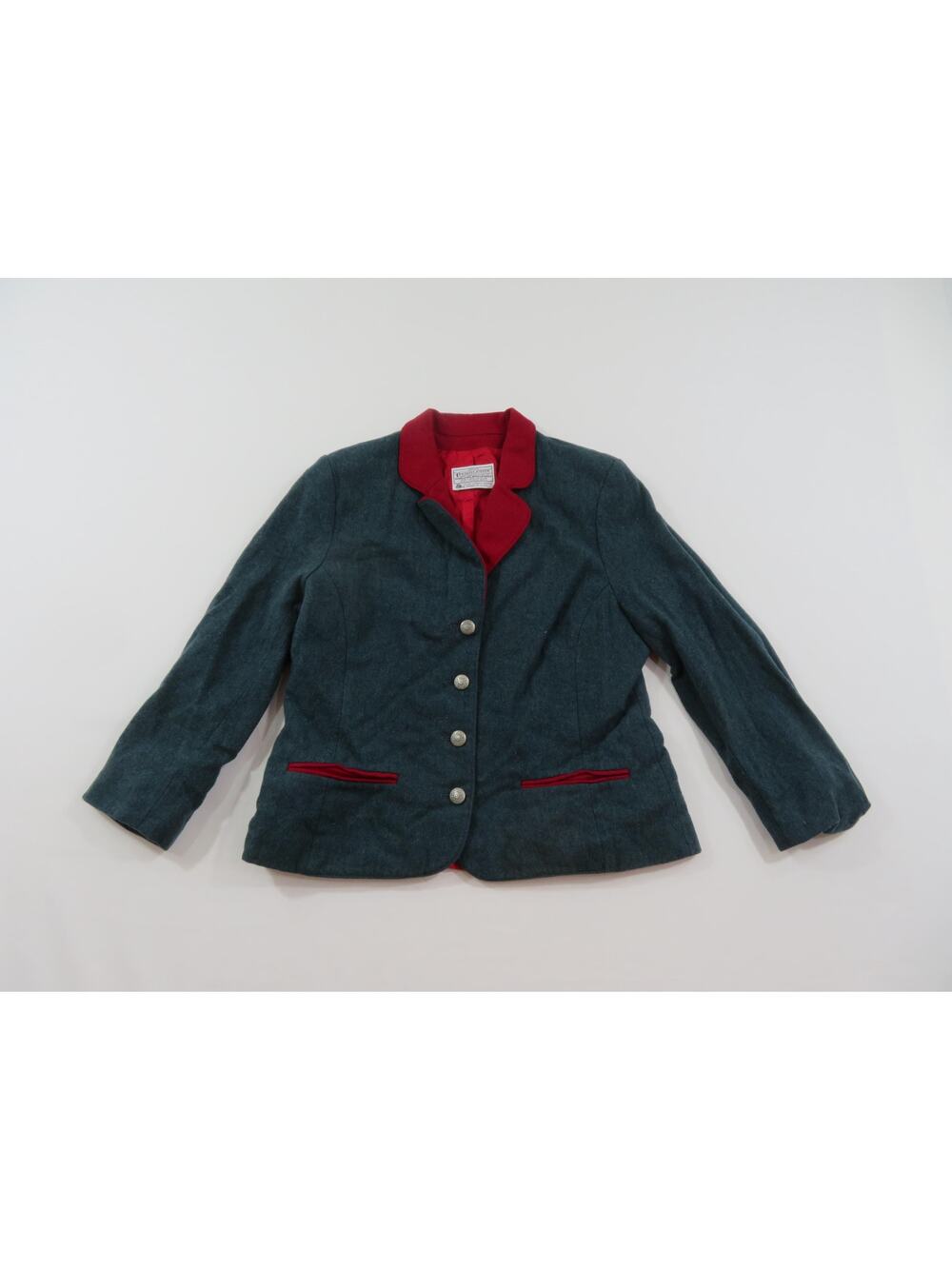 Miss Pendleton Wool Blazer Royal Green Made in USA Youth Sz 8? 1960s